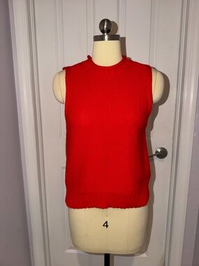 Michael Stars Vibrant Red Sleeveless Knit Top XS